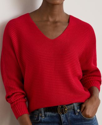 Women's Rib-Knit Dolman-Sleeve Sweater