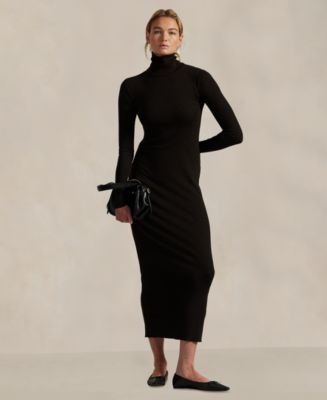 polo neck black dress Wherever You Go Black Turtleneck Sweater Dress  Shop the Mint