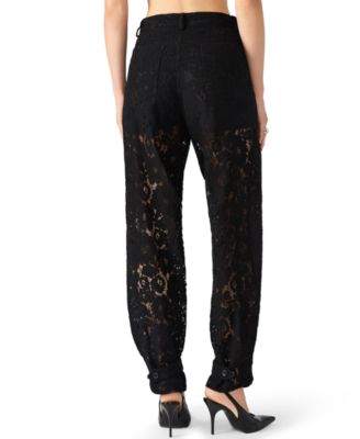 Women's Lace Mid-Rise Ankle Straps Pants