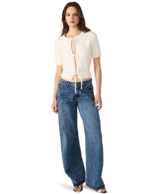 Women's Sereia Short Sleeve Tie-Front Cardigan Sweater