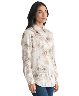 Women's Long Sleeve Button-Front T-Shirt