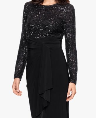 Betsy and Adam Women's Long Sleeve Sequined Dress