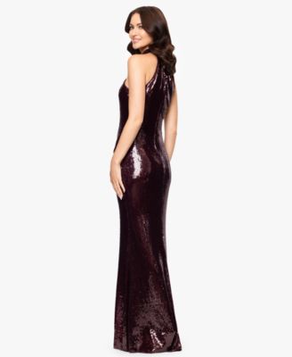 Women's Long Sequined Halter Neck Gown