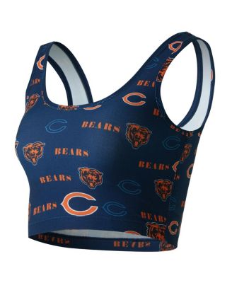Women's Navy Chicago Bears Mosaic Allover Print Bralette