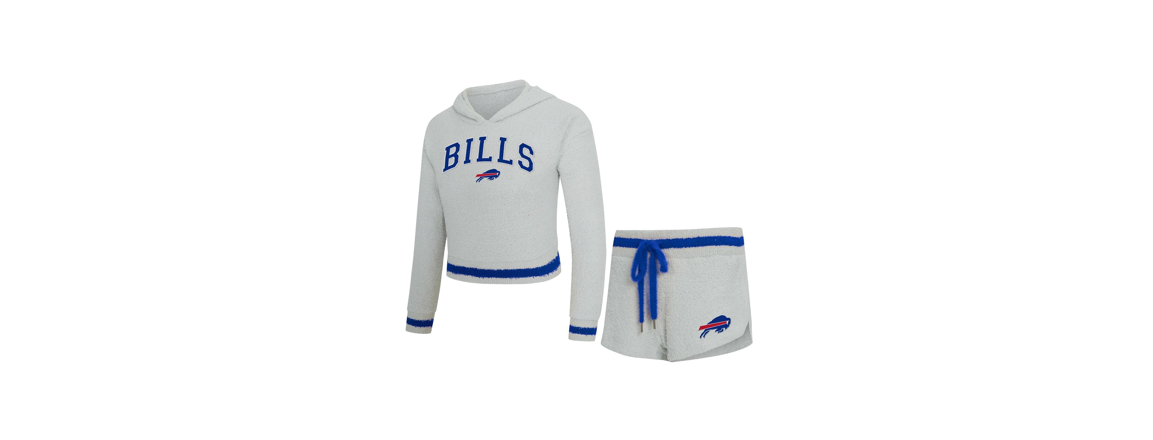 Concepts Sport Women's Gray Buffalo Bills Whitley Long Sleeve Hoodie Top Shorts Set