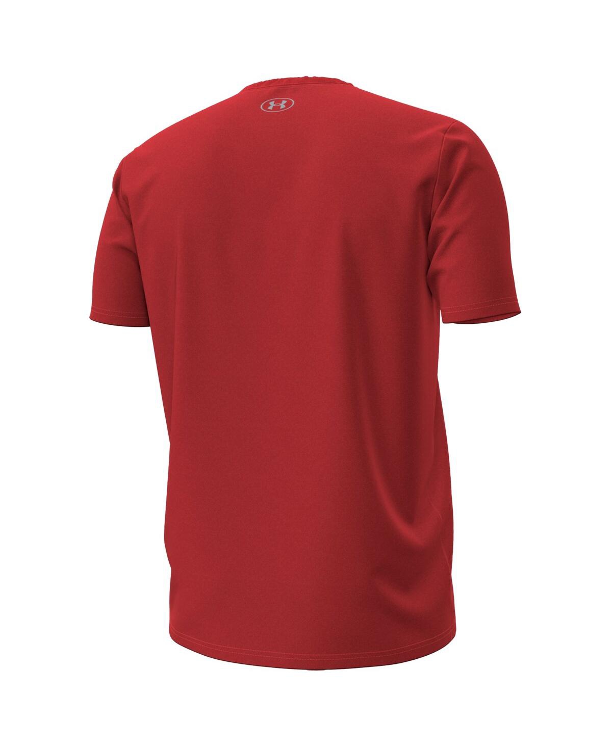 Under Armour Men's Red Wisconsin Badgers Overlay Performance T-shirt In Red