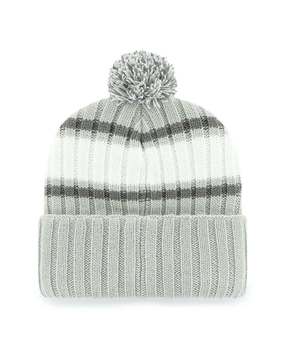 '47 Brand Men's Gray Kansas City Chiefs Domestic Plateau Cuffed with Pom Knit Hat