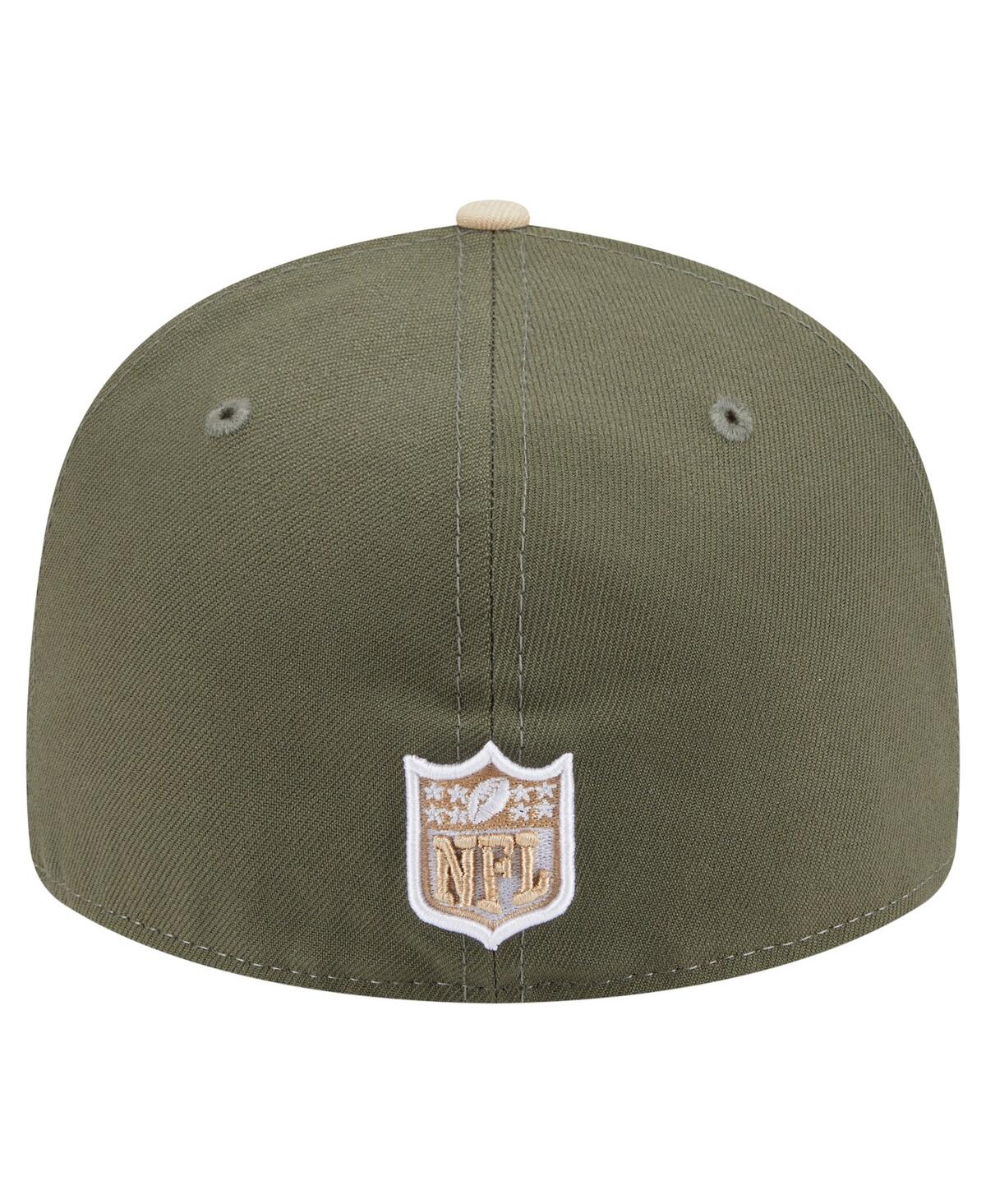 New Era Men's Light Beige/olive Miami Dolphins Two-tone Color Pack Split Panel 59fifty Fitted Hat In Green