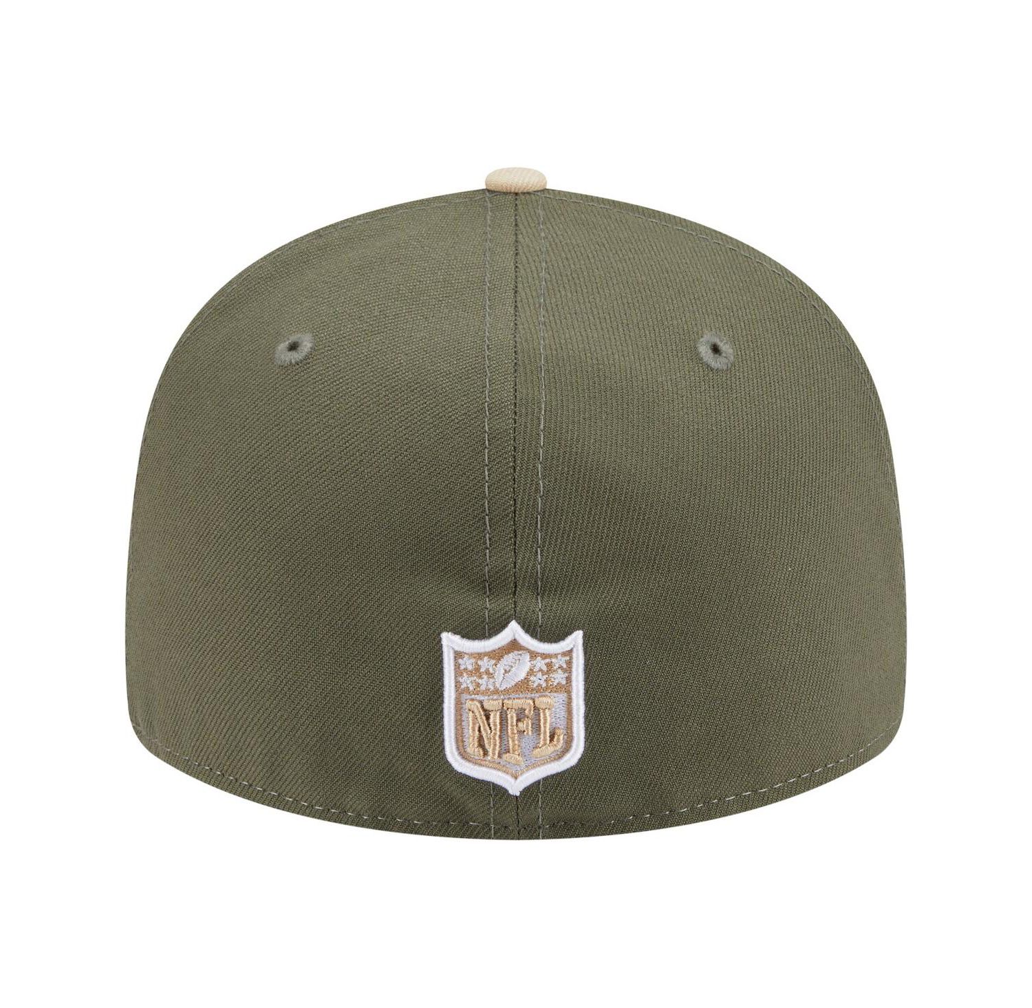 Men's Light Beige/Olive Miami Dolphins Two-Tone Color Pack Split Panel 59FIFTY Fitted Hat