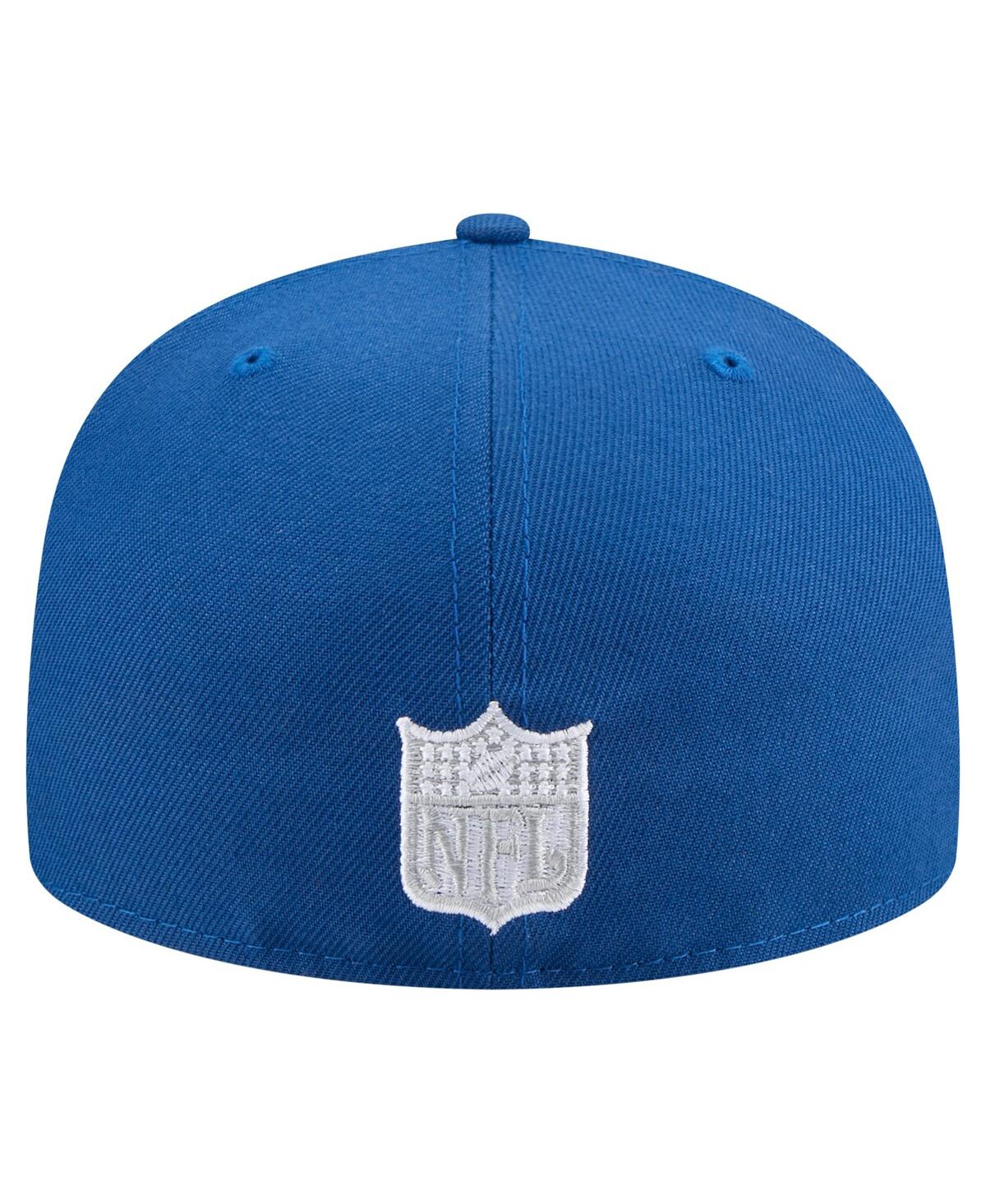 New Era Men's Royal Indianapolis Colts Throwback Oversized 59fifty Fitted Hat In Blue