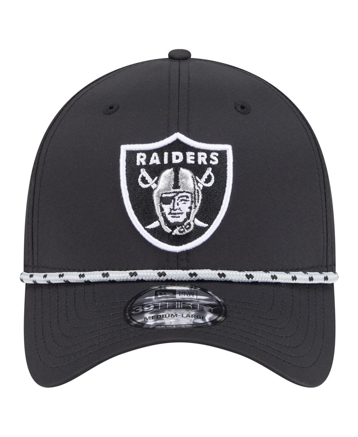 New Era Men's Black Las Vegas Raiders Perforated 39thirty Flex Hat In Gray