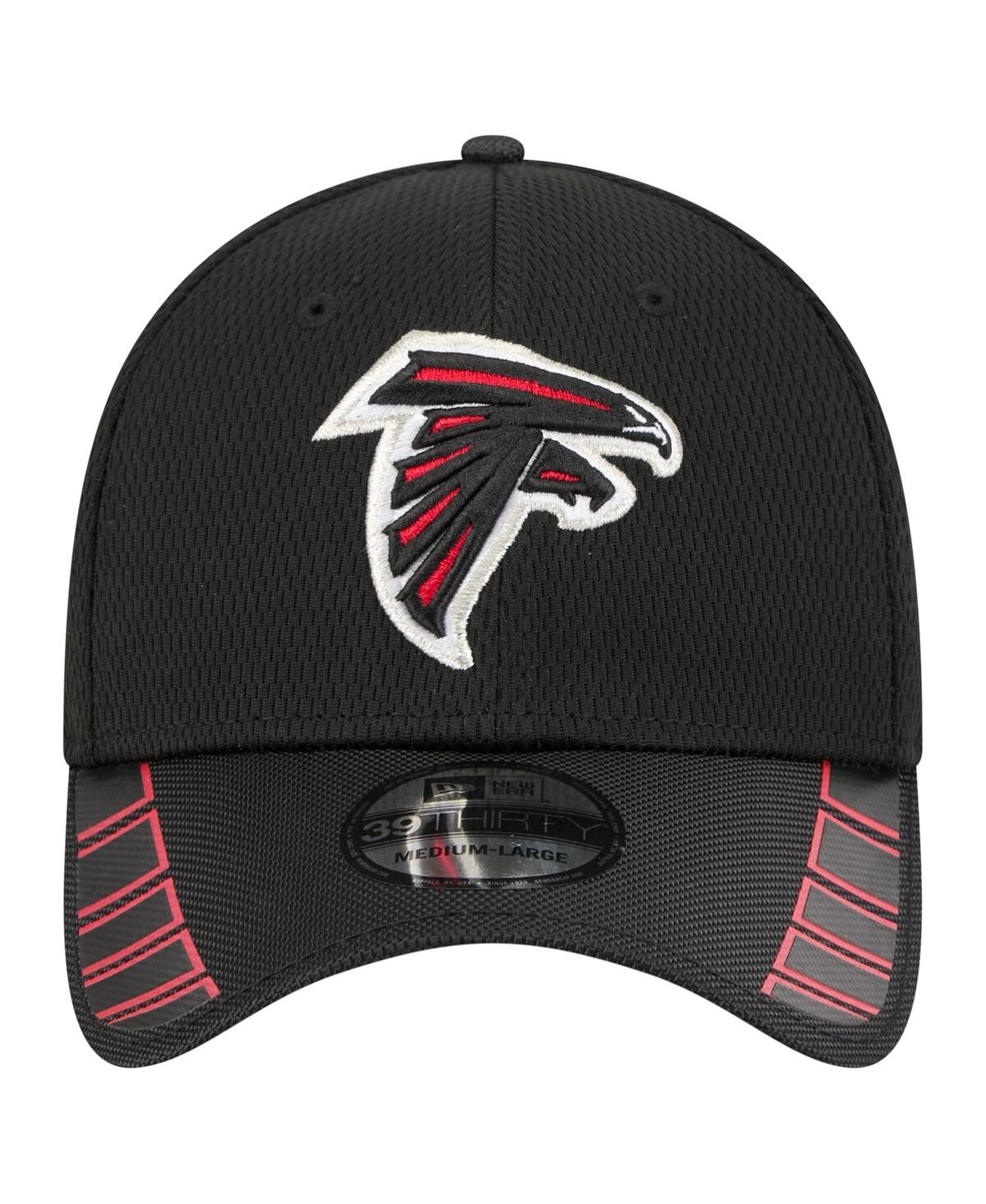 New Era Men's Black Atlanta Falcons Visor Hit 39thirty Flex Hat In Black