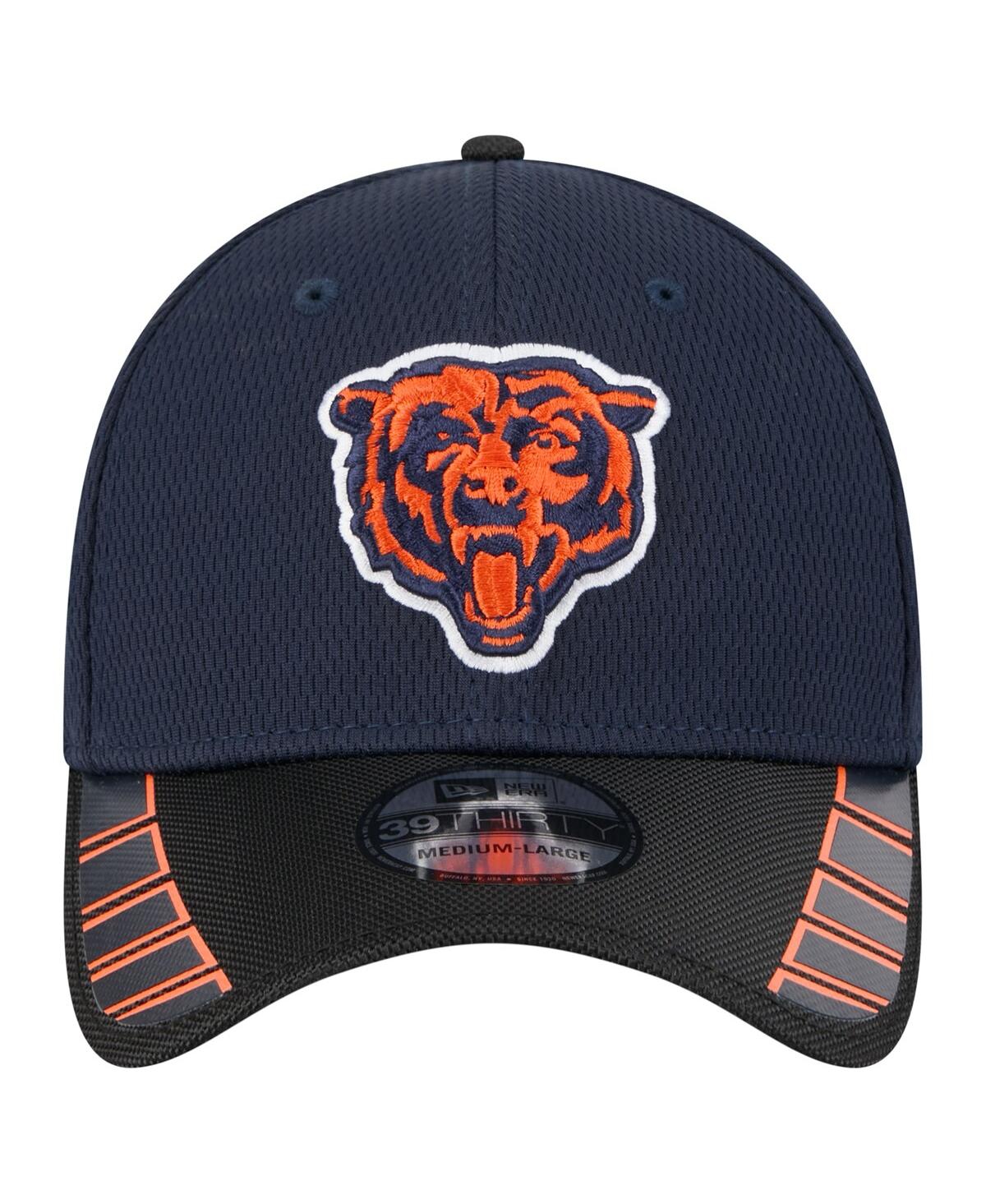 New Era Men's Navy Chicago Bears Visor Hit 39THIRTY Flex Hat