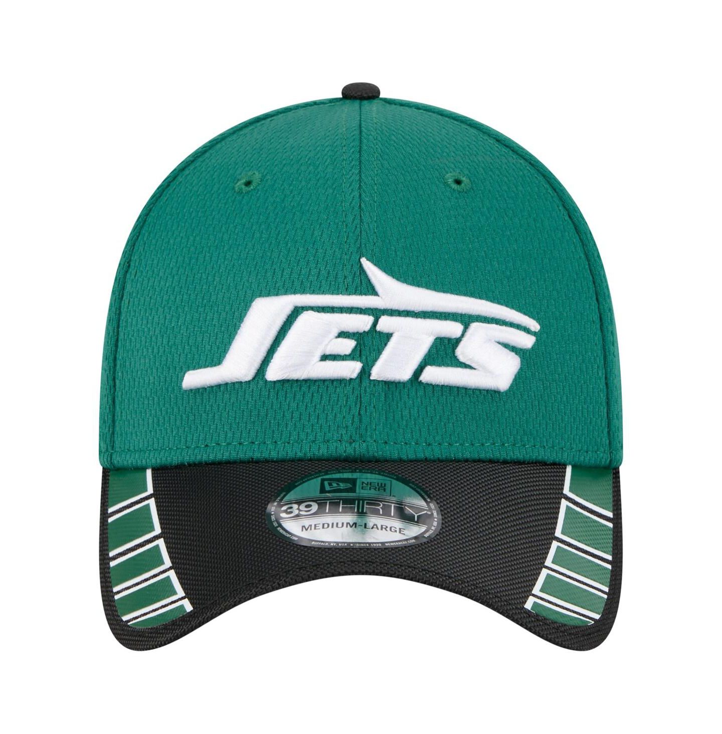 Мужские козырьки New Era Green New York Jets Hit 39THIRTY Flex Hat — фото 5