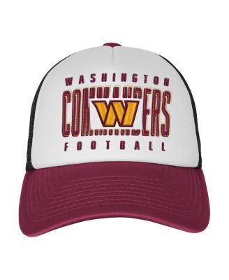 Big Boys and Girls White/Burgundy Washington Commanders Essentials Trucker Adjustable Hat