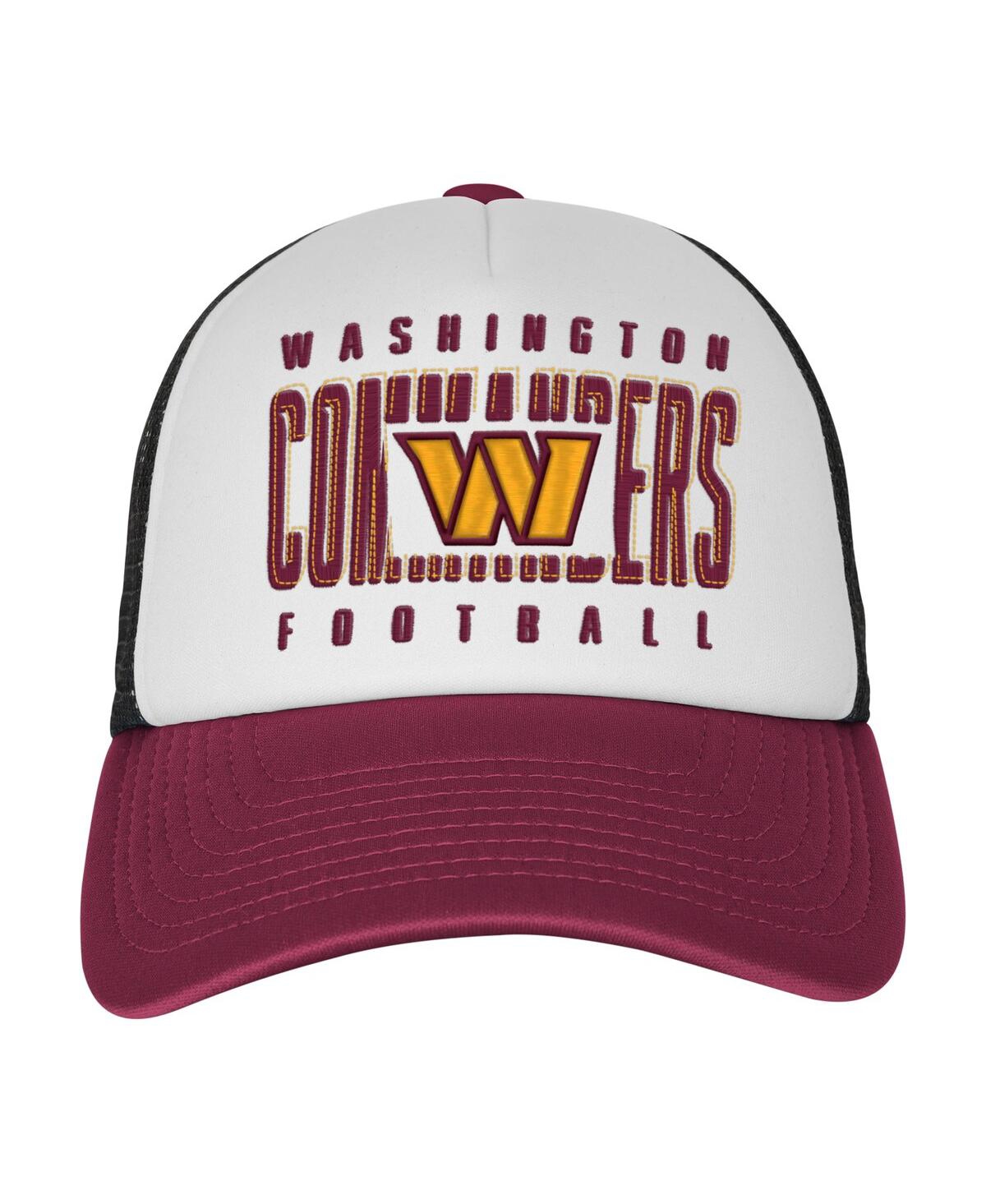 Outerstuff Big Boys And Girls White/burgundy Washington Commanders Essentials Trucker Adjustable Hat In Multi