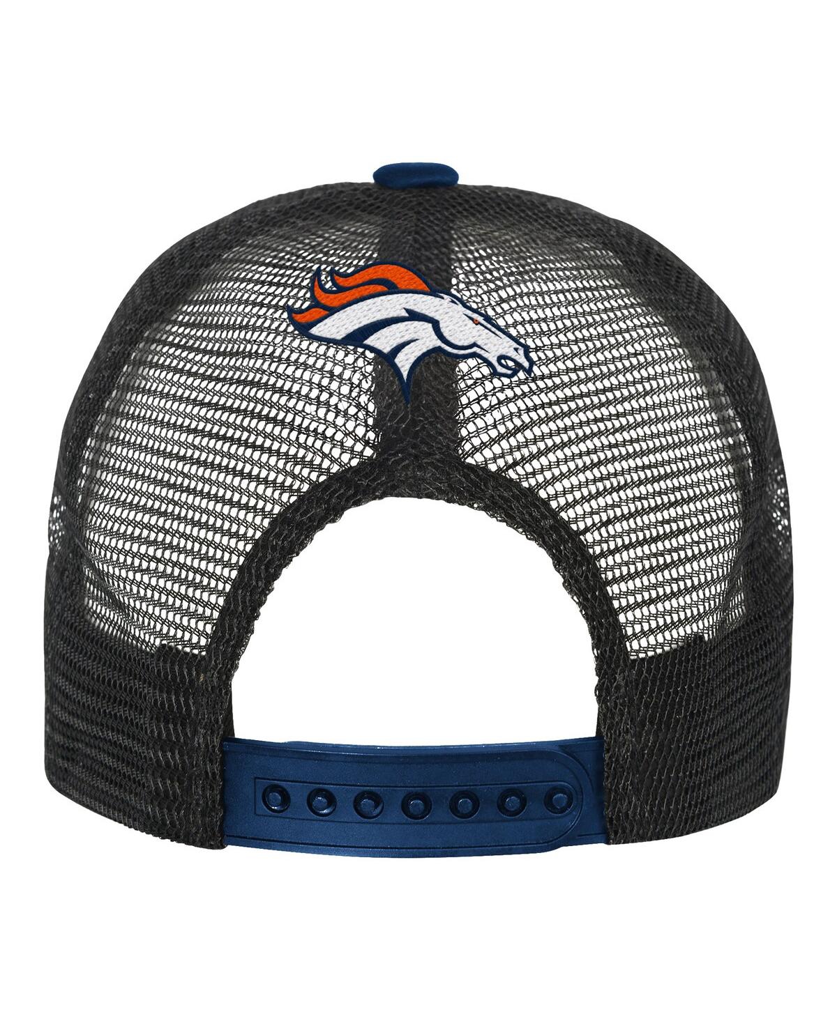 Outerstuff Big Boys And Girls White/orange Miami Dolphins Modern Fan Trucker Adjustable Hat In Black