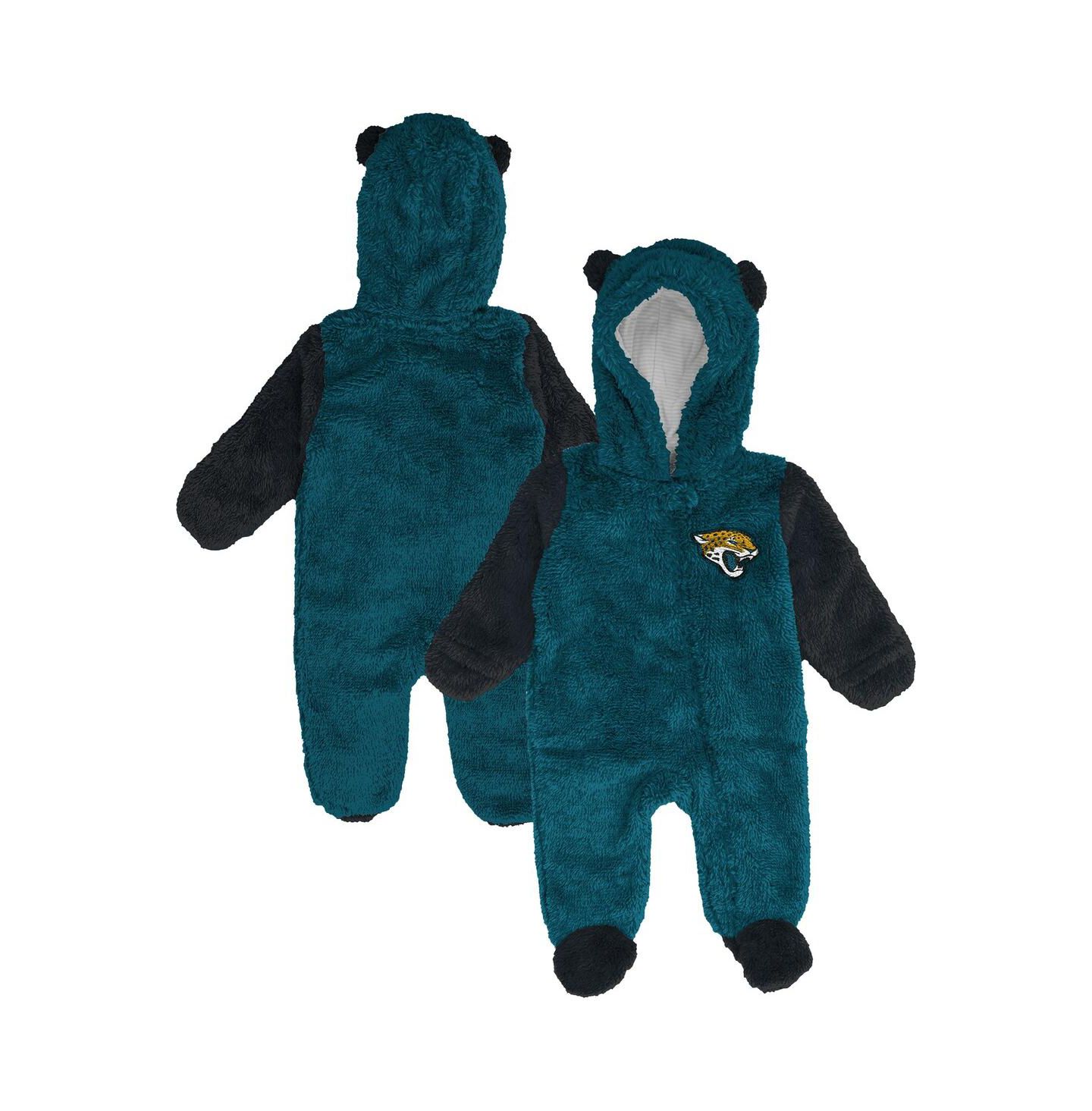 Outerstuff Baby Boys and Girls Teal Jacksonville Jaguars Stay Napping Fleece Bunting Full-Zip Sleeper — фото 1