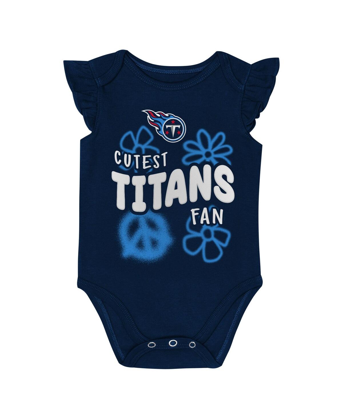 Outerstuff Baby Girls 2-piece Tennessee Titans The Sunshine Bodysuit Set In Animal Print