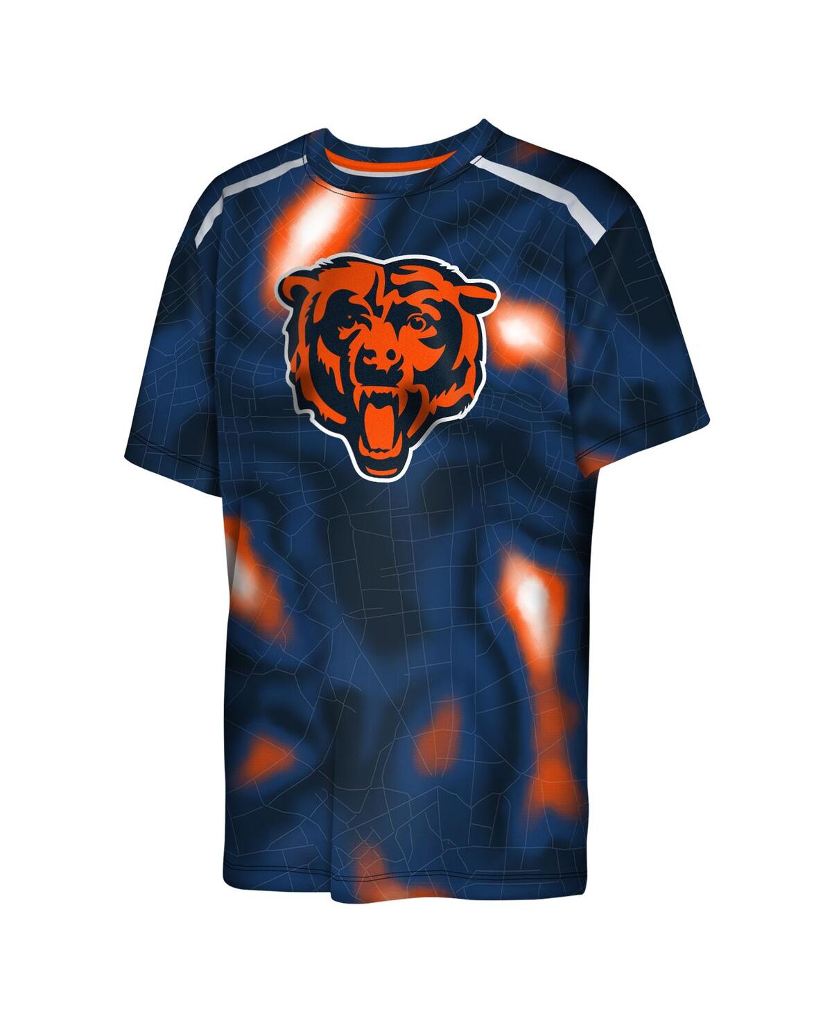 Outerstuff Big Boys And Girls Navy Chicago Bears End Zone Dri-tek T-shirt In Blue