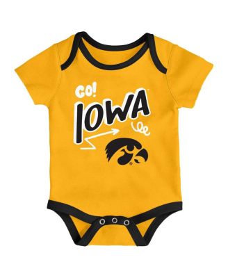 Baby Boys and Girls Iowa Hawkeyes Three-Pack All Day Play Bodysuit Set