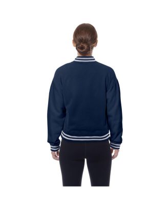 Women's Navy Dallas Cowboys Throwback Fleece Full-Snap Jacket