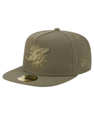 New Era - Men's Olive Miami Dolphins Color Pack A-Frame 59FIFTY Fitted Hat