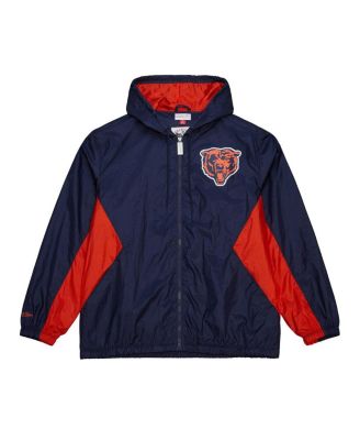 Mitchell & Ness - Men's Navy Chicago Bears Logo Playmaker Full-Zip Windbreaker Jacket