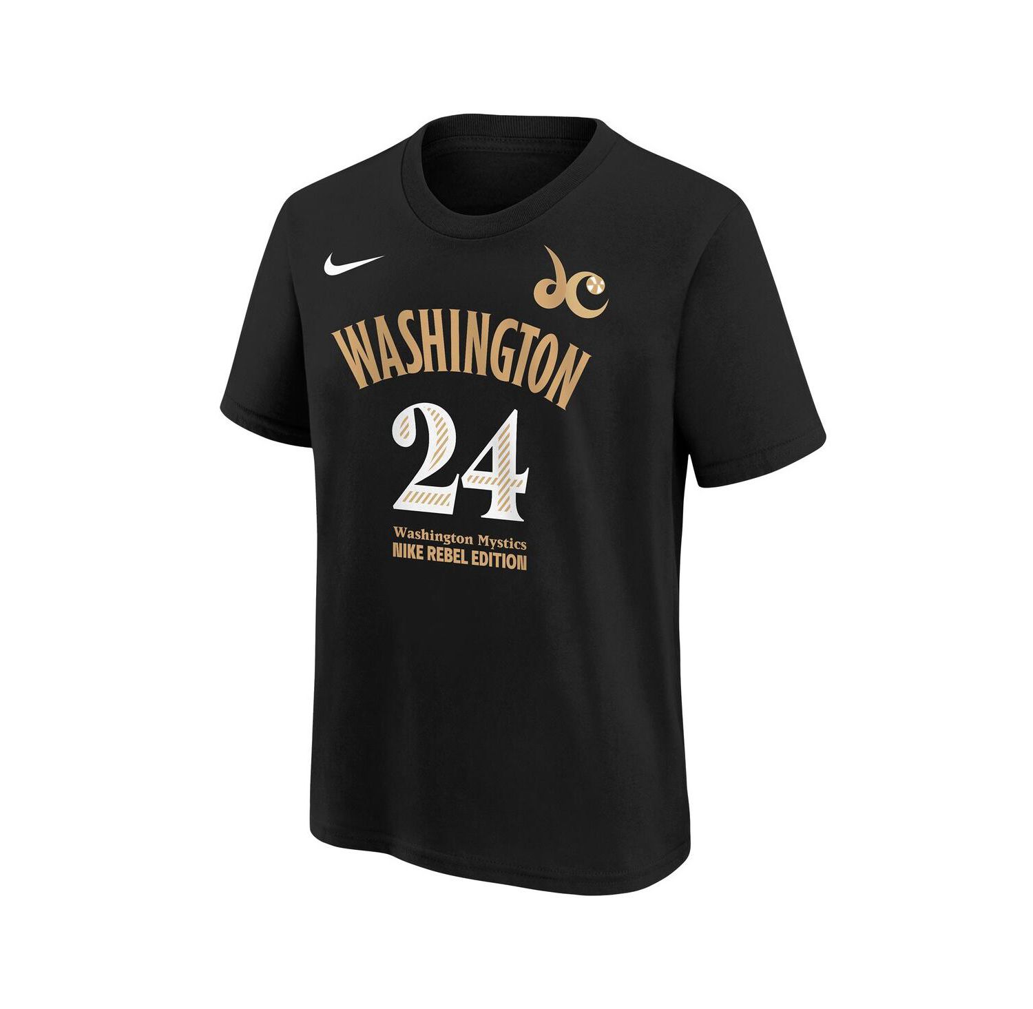 Big Boys and Girls Aaliyah Edwards Black Washington Mystics Draft Rebel Edition Name & Number T-Shirt