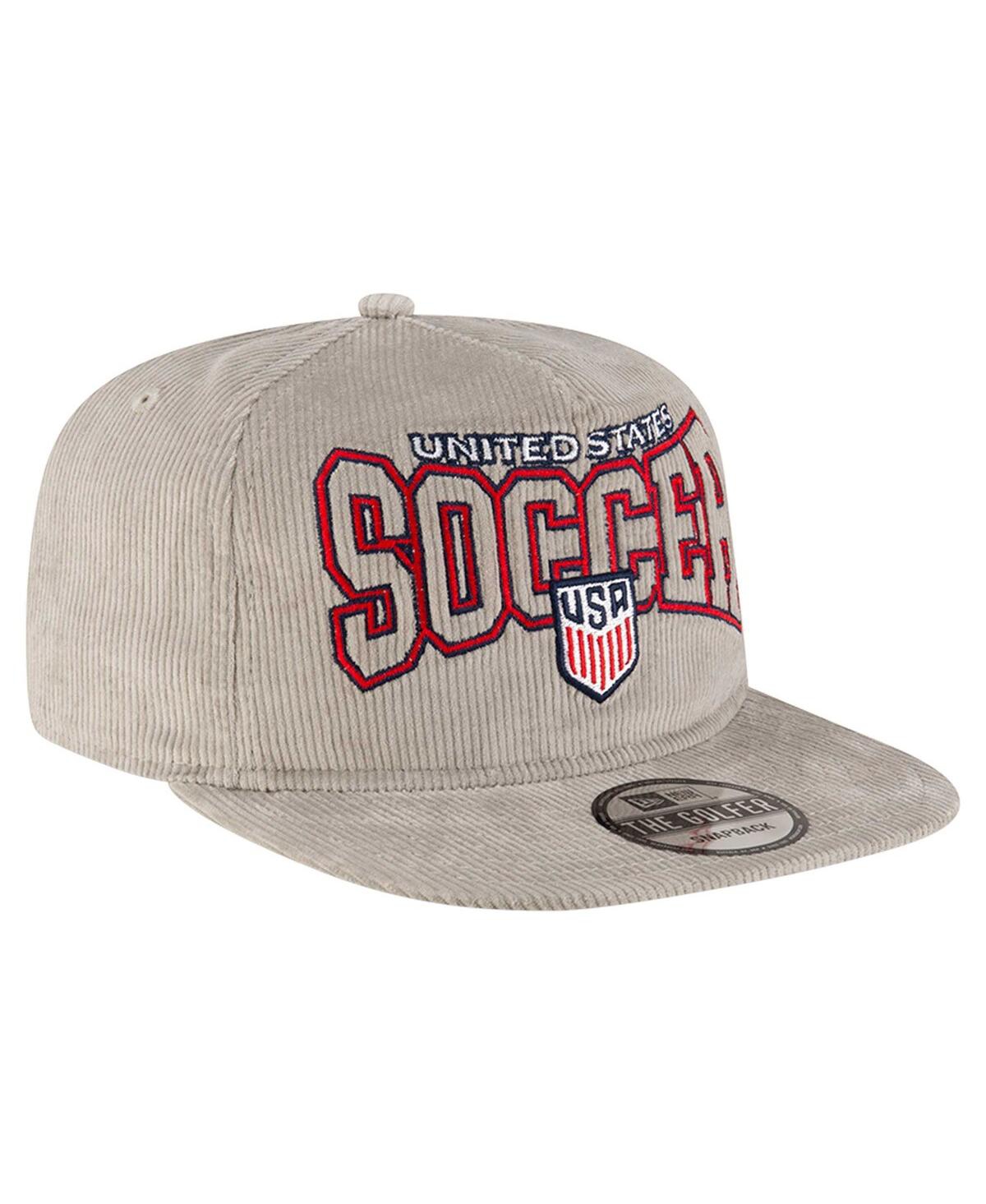 New Era Men's Gray Usmnt Corduroy Golfer Adjustable Hat In Gray