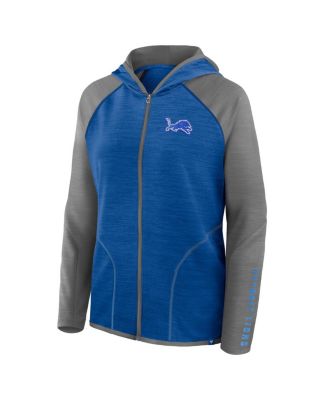 Women's Blue Detroit Lions Plus Size End Around Pass Full-Zip Hoodie