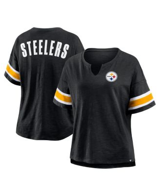 Fanatics - Women's Black Pittsburgh Steelers Plus Size Redzone Notch Neck T-Shirt