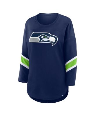 Women's College Navy Seattle Seahawks Plus Size Redzone 3/4-Sleeve Scoop Neck T-Shirt