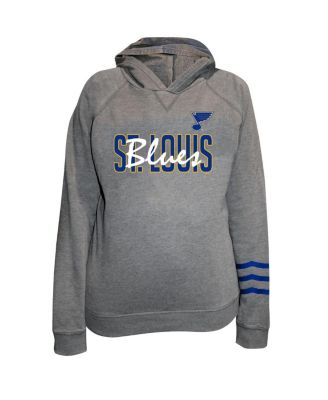 Fanatics - Women's Heather Gray St. Louis Blues Plus Size Lightweight Fleece Raglan Pullover Hoodie
