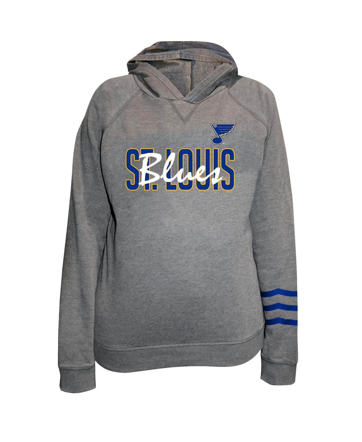 Fanatics Women's Heather Gray St. Louis Blues Plus Size Lightweight Fleece Raglan Pullover Hoodie