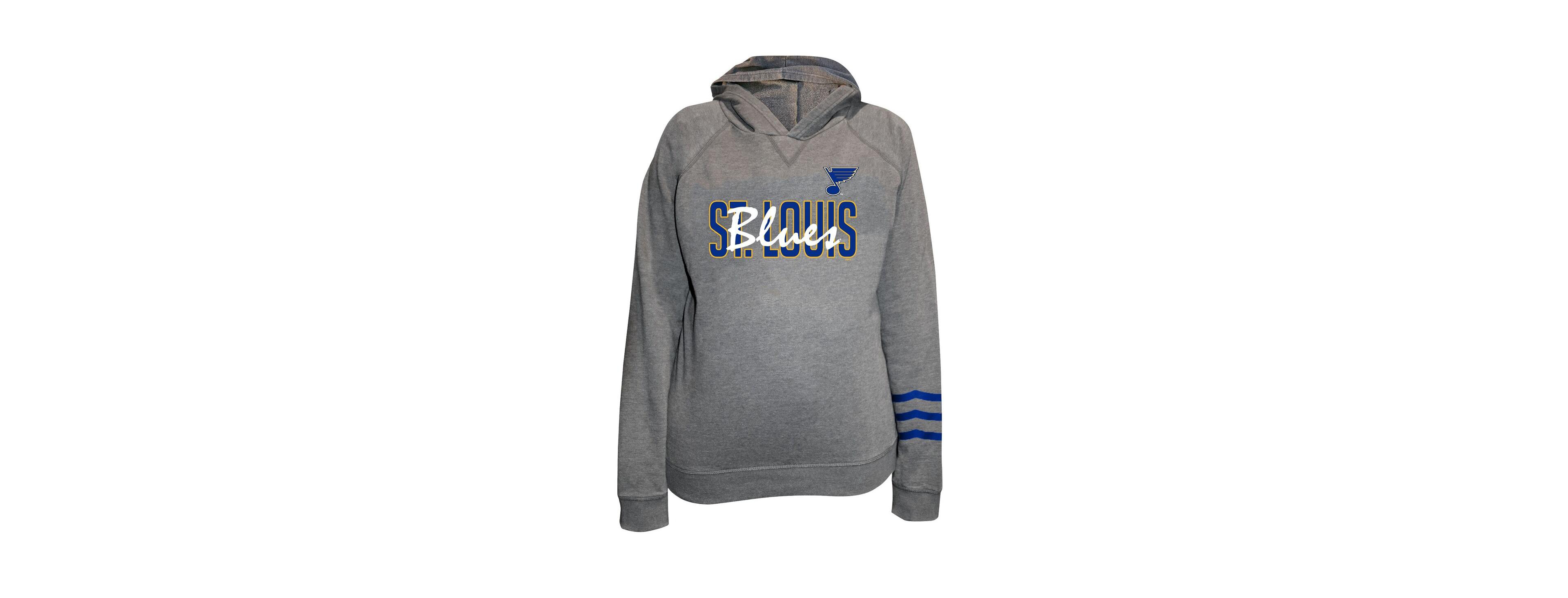 Fanatics Women's Heather Gray St. Louis Blues Plus Lightweight Fleece Raglan Pullover Hoodie