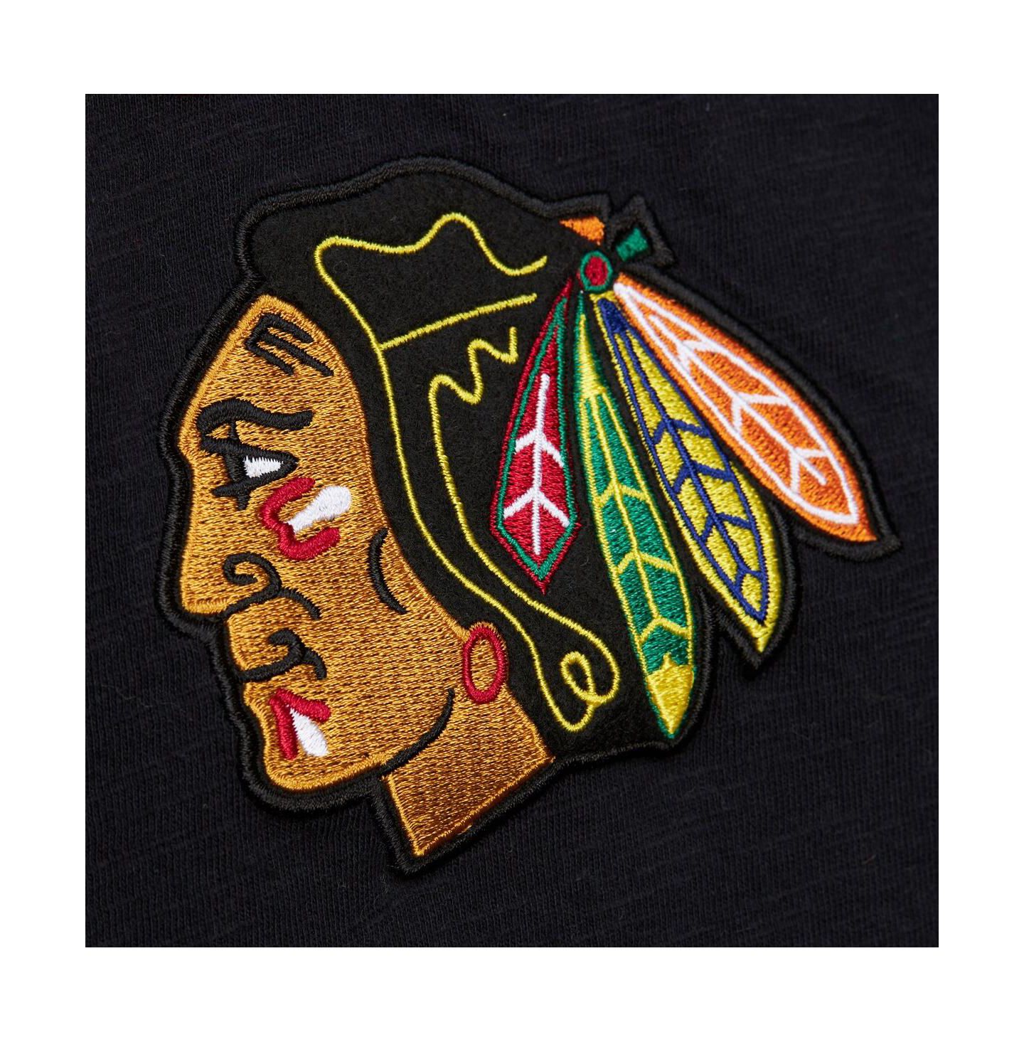 Мужская футболка Mitchell & Ness Mitchell Ness Black, Red Chicago Blackhawks Legendary Slub Raglan Long Sleeve — фото 2