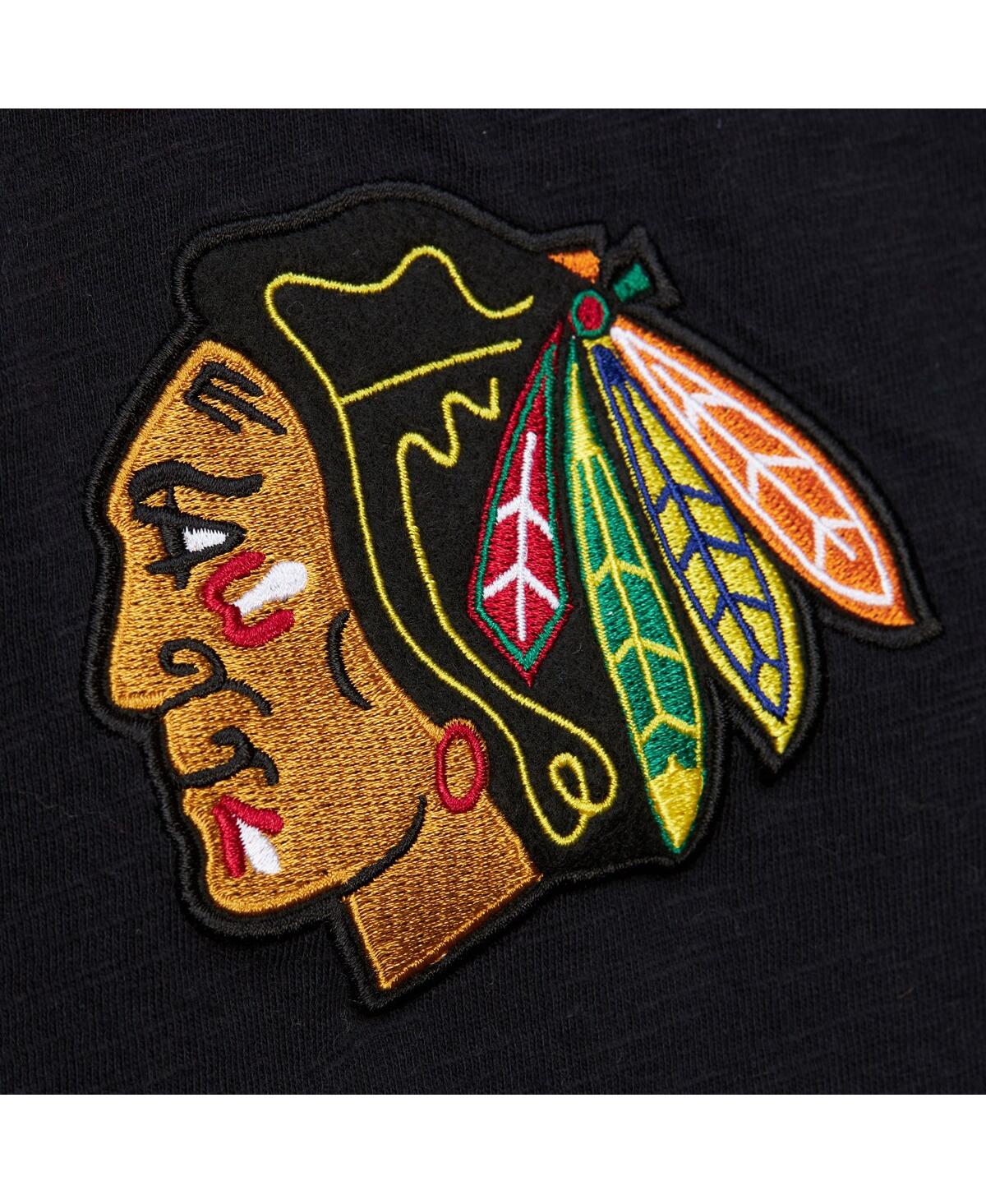 Mitchell & Ness Mitchell Ness Men's Black, Red Chicago Blackhawks Legendary Slub Raglan Long Sleeve T-shirt In Multi