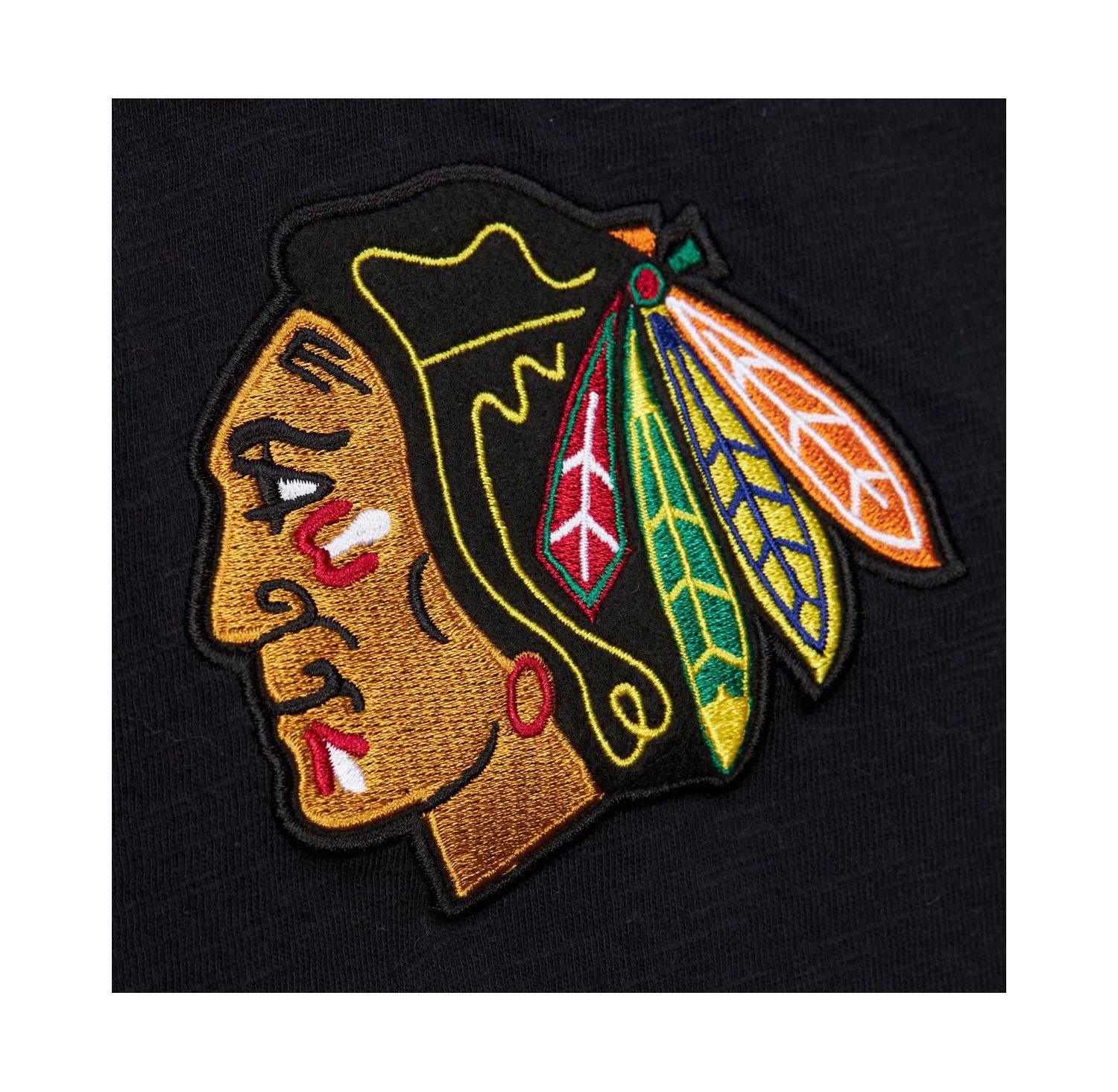 Mitchell Ness Men's Black, Red Chicago Blackhawks Legendary Slub Raglan Long Sleeve T-Shirt