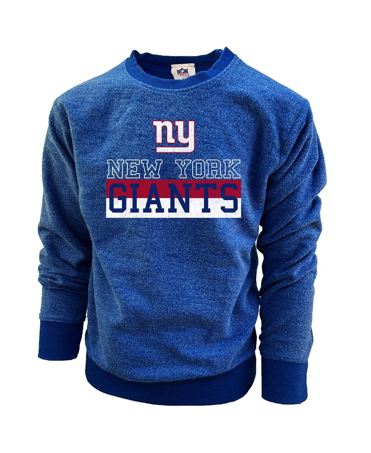 Wes & Willy Wes Willy Big Boys And Girls Royal New York Giants Reversible Fleece Pullover Sweatshirt In Blue