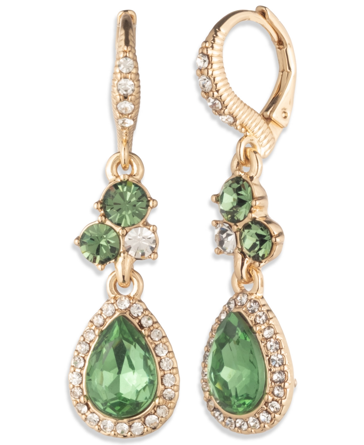 Givenchy Glass Stone Double Drop Earrings