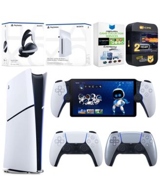 PlayStation 5 Slim Digital Console Bundle with Disc Drive, Extra Controller, Pulse Elite Headset, PlayStation Portal