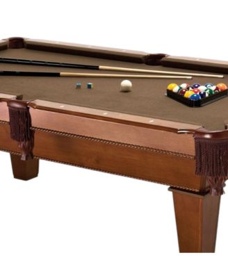 Wool Cloth Pool Table with 2 Cues and Billiard Balls for Home or Game Room