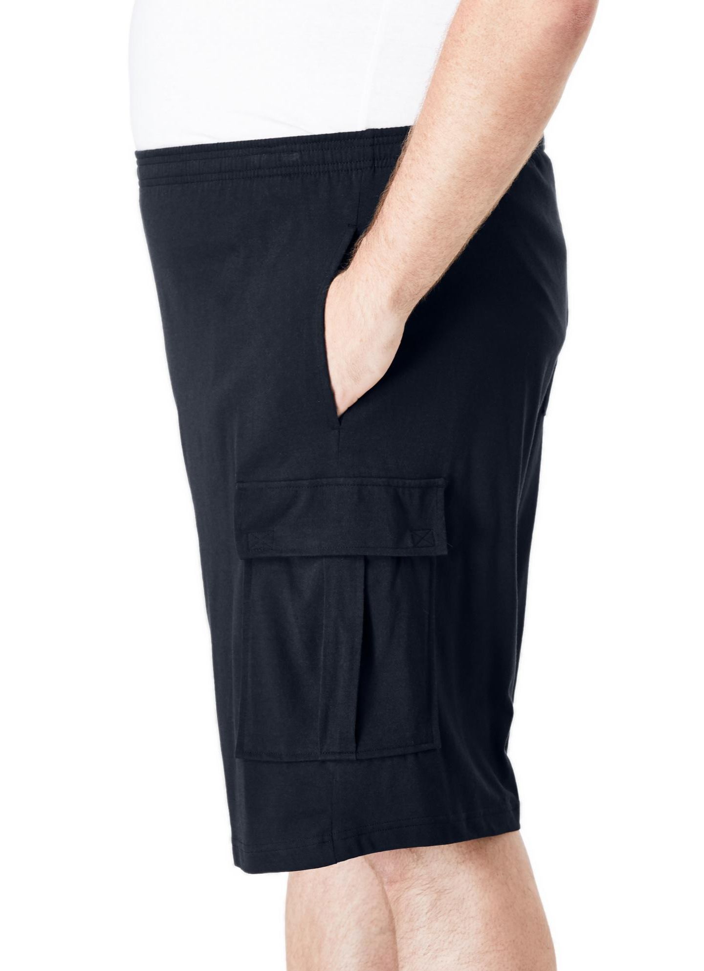 Мужские шорты KingSize Lightweight Jersey Cargo, цвет: Чёрный — фото 8