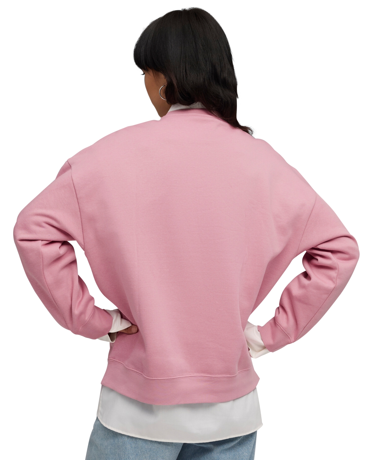 Puma Women's Essential Oversized Crew Fleece Sweatshirt In Pink