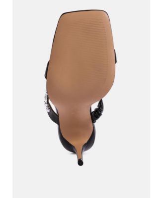 Womens Bandy Stieletto Heel Metal Stud Sandals