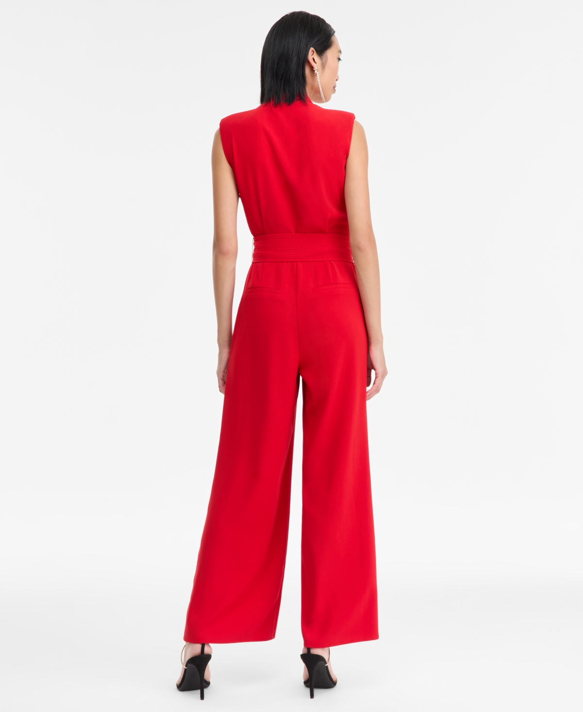 I.n.c. International Concepts Women's Sleeveless Shawl-Collar Jumpsuit, Macy's Exclusive