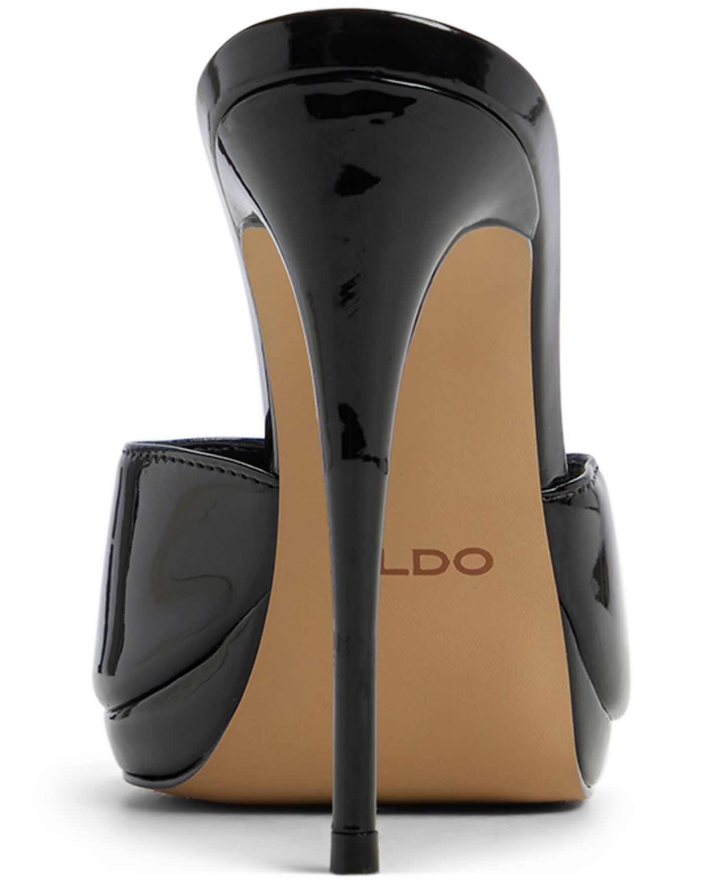 Женские сандалии ALDO Rivieraa Slip-On Round Toe Dress Sandals, цвет: Чёрный лаковый — фото 3
