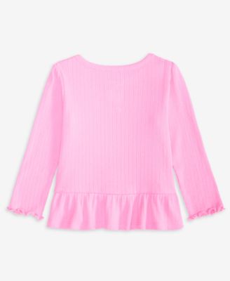 Baby Girls Mix and Match Long Sleeve Pointelle T-Shirt