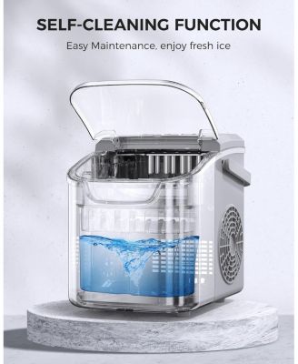 Ice Maker Machine Countertop,26lbs/24Hrs,8 Bullet ICES in 6 mins,self Cleaning Portable Ice Maker with Selectable Ice Size & Touch Display, for Home/Office/Bar,Black